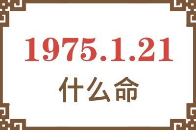 1975年1月21日出生是什么命？