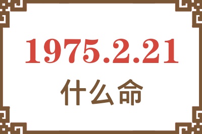 1975年2月21日出生是什么命？