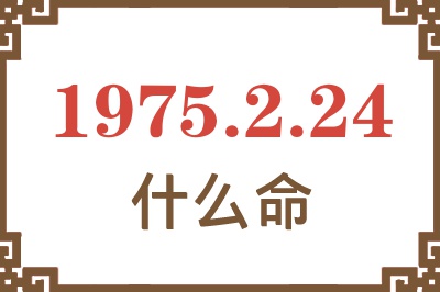 1975年2月24日出生是什么命？