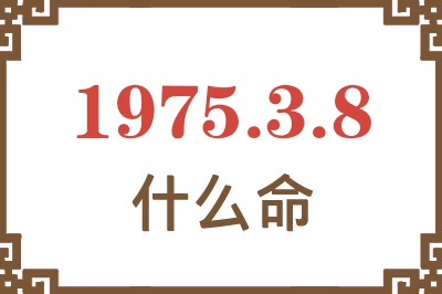 1975年3月8日出生是什么命？