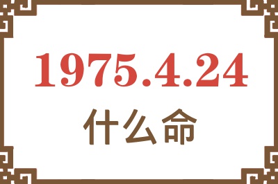 1975年4月24日出生是什么命？