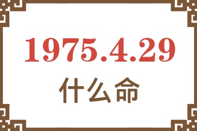 1975年4月29日出生是什么命？