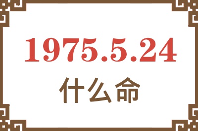 1975年5月24日出生是什么命？