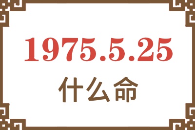 1975年5月25日出生是什么命？