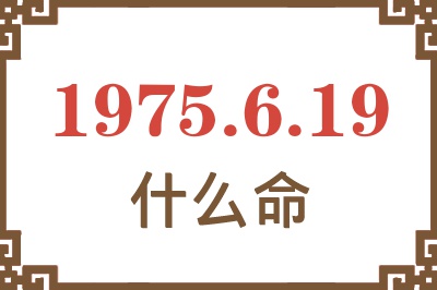 1975年6月19日出生是什么命？