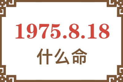 1975年8月18日出生是什么命？