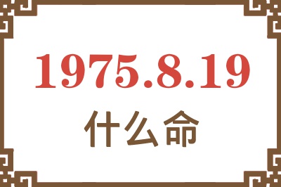 1975年8月19日出生是什么命？