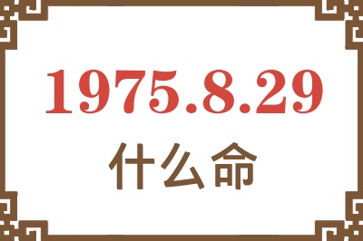 1975年8月29日出生是什么命？