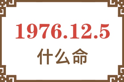 1976年12月5日出生是什么命？