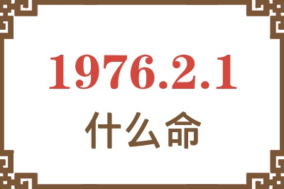 1976年2月1日出生是什么命？