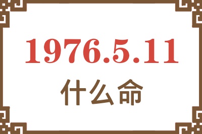 1976年5月11日出生是什么命？