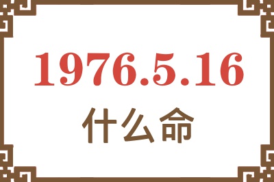 1976年5月16日出生是什么命？