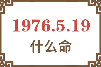 1976年5月19日出生是什么命？