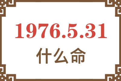 1976年5月31日出生是什么命？