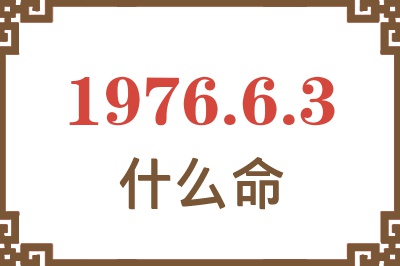 1976年6月3日出生是什么命？