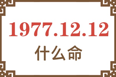 1977年12月12日出生是什么命？