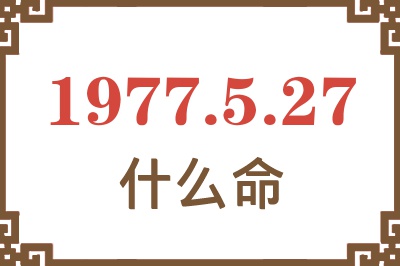 1977年5月27日出生是什么命？