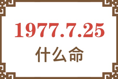 1977年7月25日出生是什么命？