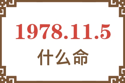 1978年11月5日出生是什么命? 1978年11月5日出生是什么命?