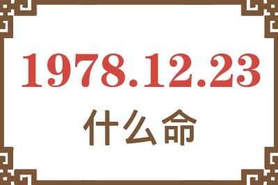 1978年12月23日出生是什么命? 1978年12月23日出生是什么命?
