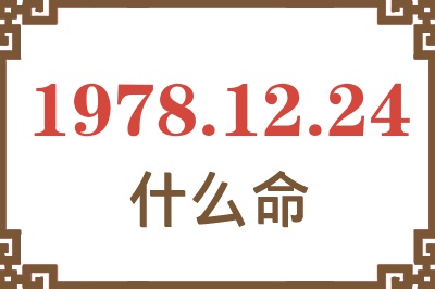 1978年12月24日出生是什么命? 1978年12月24日出生是什么命?