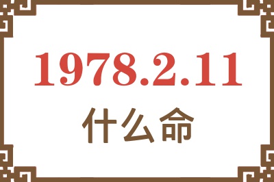 1978年2月11日出生是什么命? 1978年2月11日出生是什么命?