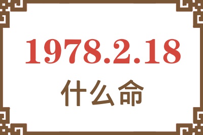 1978年2月18日出生是什么命？