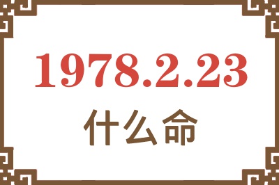 1978年2月23日出生是什么命? 1978年2月23日出生是什么命?