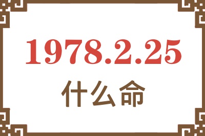 1978年2月25日出生是什么命？