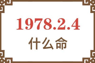 1978年2月4日出生是什么命？