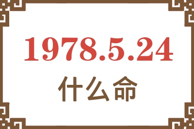 1978年5月24日出生是什么命？