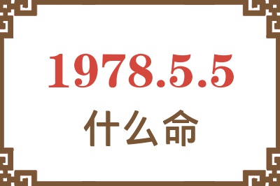 1978年5月5日出生是什么命? 1978年5月5日出生是什么命?