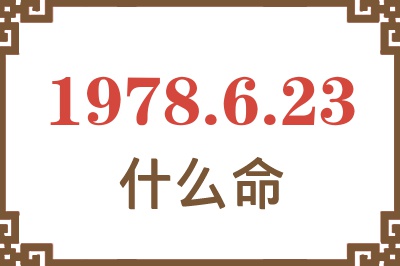 1978年6月23日出生是什么命？