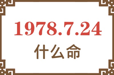 1978年7月24日出生是什么命？