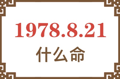 1978年8月21日出生是什么命? 1978年8月21日出生是什么命?