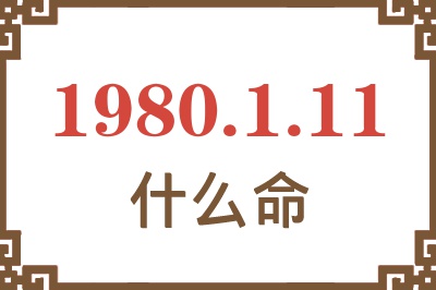 1980年1月11日出生是什么命？