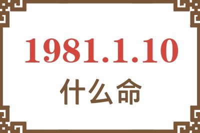 1981年1月10日出生是什么命？