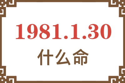 1981年1月30日出生是什么命？