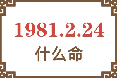 1981年2月24日出生是什么命？