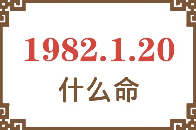 1982年1月20日出生是什么命？