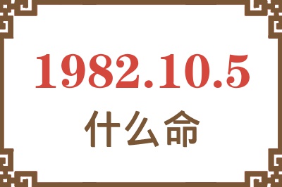 1982年10月5日出生是什么命？