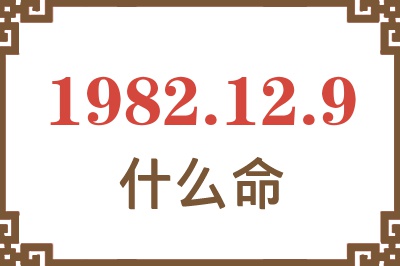 1982年12月9日出生是什么命？