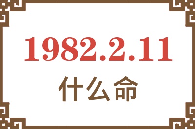 1982年2月11日出生是什么命？