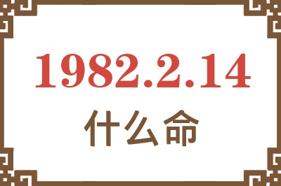 1982年2月14日出生是什么命？