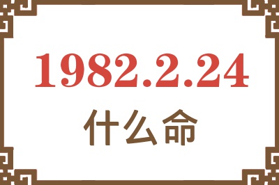 1982年2月24日出生是什么命？