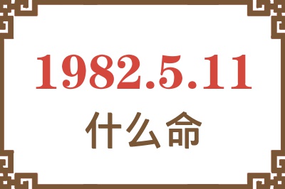 1982年5月11日出生是什么命？