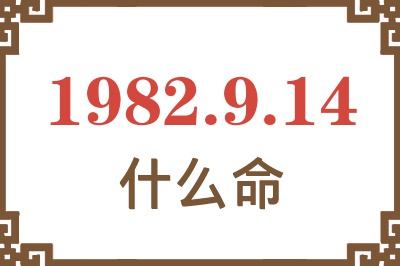 1982年9月14日出生是什么命？