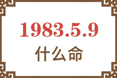 1983年5月9日出生是什么命？