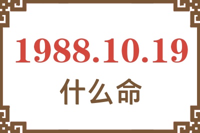 1988年10月19日出生是什么命？