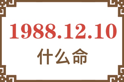 1988年12月10日出生是什么命？